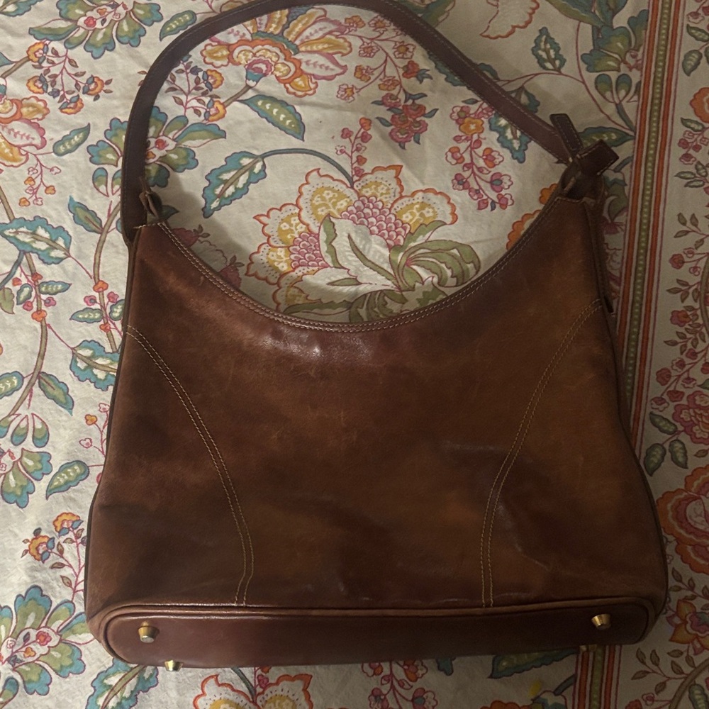 Classic Brown Nordstrom Leather Shoulder Bag (Made in Italy) vintage